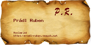 Prádl Ruben névjegykártya